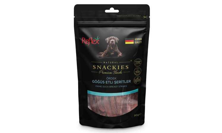 REFLEX SNACKIES ÖRDEK GÖĞÜS ETLİ ŞERİTLER 90 G - 16'LI